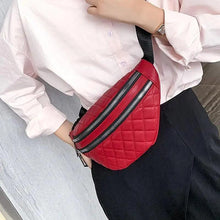 Load image into Gallery viewer, Luxury Black PU Leather Fashion Women Waist Bag Waterproof Fanny Pack Beautiful Design Fanny Pack Cool Travel Waist Bag
