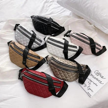 Load image into Gallery viewer, Luxury Black PU Leather Fashion Women Waist Bag Waterproof Fanny Pack Beautiful Design Fanny Pack Cool Travel Waist Bag