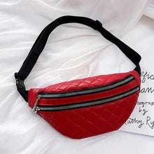 Load image into Gallery viewer, Luxury Black PU Leather Fashion Women Waist Bag Waterproof Fanny Pack Beautiful Design Fanny Pack Cool Travel Waist Bag