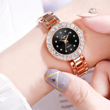 Load image into Gallery viewer, Luxury Bracelet Watches Set For Women Fashion Geometric Bangle Quartz Clock Wrist Watch With Quartz Movement Crystal Diamond Classic Fashion Romantic Jewelry Cuff Bracelet Set