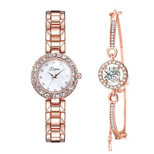 Load image into Gallery viewer, Luxury Bracelet Watches Set For Women Fashion Geometric Bangle Quartz Clock Wrist Watch With Quartz Movement Crystal Diamond Classic Fashion Romantic Jewelry Cuff Bracelet Set