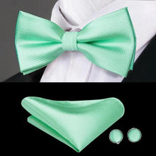 Load image into Gallery viewer, Luxury Butterfly Beige Silk Bow Ties For Men Gentlemens Cufflinks Set Elegant Design Wedding Party Bowties For Tuxedo Excellent Gift For Prom
