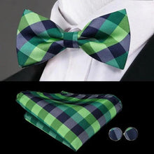 Load image into Gallery viewer, Luxury Butterfly Beige Silk Bow Ties For Men Gentlemens Cufflinks Set Elegant Design Wedding Party Bowties For Tuxedo Excellent Gift For Prom