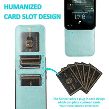 Load image into Gallery viewer, Luxury Cards Case For iPhone 14 13 12 Mini 11 Pro Max Durable Leather Strong Stand Holder Phone Cover Magnetic Flip Case For Women Girls With Card Holder Secure Card Holder
