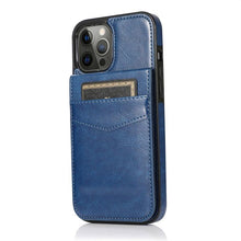 Load image into Gallery viewer, Luxury Cards Case For iPhone 14 13 12 Mini 11 Pro Max Durable Leather Strong Stand Holder Phone Cover Magnetic Flip Case For Women Girls With Card Holder Secure Card Holder