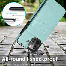 Load image into Gallery viewer, Luxury Cards Case For iPhone 14 13 12 Mini 11 Pro Max Durable Leather Strong Stand Holder Phone Cover Magnetic Flip Case For Women Girls With Card Holder Secure Card Holder