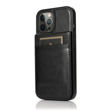 Load image into Gallery viewer, Luxury Cards Case For iPhone 14 13 12 Mini 11 Pro Max Durable Leather Strong Stand Holder Phone Cover Magnetic Flip Case For Women Girls With Card Holder Secure Card Holder