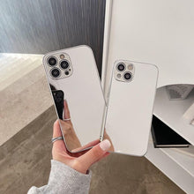 Load image into Gallery viewer, Luxury Clear Back Mirror Shock-Absorption Anti-Scratch Bright Reflection Protective Case Cover Silver Golden Mirror Shockproof Case for iPhone 14 13 12 Pro Max 11 X XR XS 8Plus iphone Hard Back Cover
