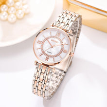 Load image into Gallery viewer, Luxury Crystal Women Bracelet Watches Fashion Diamond Quartz Watch Steel Wristwatch Stainless Steel Metal Women's Wrist Watch Two Tone Fashion Elegant Diamond Analog Quartz Watch Gift For Woman