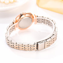 Load image into Gallery viewer, Luxury Crystal Women Bracelet Watches Fashion Diamond Quartz Watch Steel Wristwatch Stainless Steel Metal Women's Wrist Watch Two Tone Fashion Elegant Diamond Analog Quartz Watch Gift For Woman