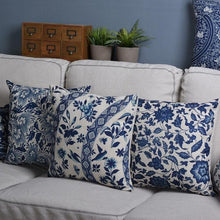Load image into Gallery viewer, Luxury Decorative Throw Square Linen Pillowcase Blue And White Flower Bedroom Room Sofa Porcelain Printed Cushion Cover Decorative Sofa Throw Pillow Car Chair Home Decor Pillow Case Soft Design