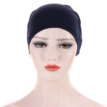 Load image into Gallery viewer, Luxury Elegant Bonnet Lightweight Soft Big Black Flower Elastic Elegant Hijab Caps Turban Africa Lightweight Headtie Head Scarf Soft Wrap Hat For Women