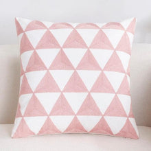 Load image into Gallery viewer, Luxury Embroidered Pink Pillow Cover Elegant Cushions Cover For Sofa Flower Geometric Cotton Pillow Case Throw Pillow Covers Modern Geometric Pillowcase Throw Cushion Cover for Bed Couch Sofa Office Decor 45*45