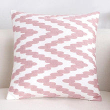 Load image into Gallery viewer, Luxury Embroidered Pink Pillow Cover Elegant Cushions Cover For Sofa Flower Geometric Cotton Pillow Case Throw Pillow Covers Modern Geometric Pillowcase Throw Cushion Cover for Bed Couch Sofa Office Decor 45*45