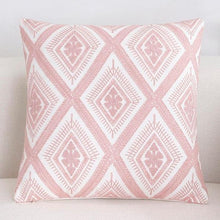 Load image into Gallery viewer, Luxury Embroidered Pink Pillow Cover Elegant Cushions Cover For Sofa Flower Geometric Cotton Pillow Case Throw Pillow Covers Modern Geometric Pillowcase Throw Cushion Cover for Bed Couch Sofa Office Decor 45*45
