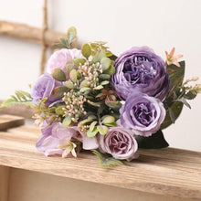 Load image into Gallery viewer, Luxury Fake Flowers Artificial Silk Roses High Quality Big Bouquet For Office Parties Bridal and Wedding Decoration Artificial Rose Flowers Bouquet Silk Flowers Rose for Home Bridal Wedding Party Festival Decor