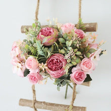 Load image into Gallery viewer, Luxury Fake Flowers Artificial Silk Roses High Quality Big Bouquet For Office Parties Bridal and Wedding Decoration Artificial Rose Flowers Bouquet Silk Flowers Rose for Home Bridal Wedding Party Festival Decor