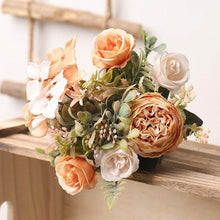Load image into Gallery viewer, Luxury Fake Flowers Artificial Silk Roses High Quality Big Bouquet For Office Parties Bridal and Wedding Decoration Artificial Rose Flowers Bouquet Silk Flowers Rose for Home Bridal Wedding Party Festival Decor