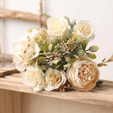 Load image into Gallery viewer, Luxury Fake Flowers Artificial Silk Roses High Quality Big Bouquet For Office Parties Bridal and Wedding Decoration Artificial Rose Flowers Bouquet Silk Flowers Rose for Home Bridal Wedding Party Festival Decor