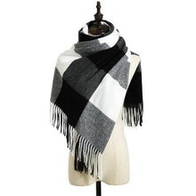 Load image into Gallery viewer, Luxury Fashion Autumn Winter Soft Warm Scarf Plaid Colorful Hijabs Cashmere Scarves Warm Soft Bandana Women's Lightweight Scarves Elegant Echarpe Escharpe Soft Wool Elegant Tassel For Women