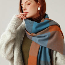 Load image into Gallery viewer, Luxury Fashion Autumn Winter Soft Warm Scarf Plaid Colorful Hijabs Cashmere Scarves Warm Soft Bandana Women's Lightweight Scarves Elegant Echarpe Escharpe Soft Wool Elegant Tassel For Women
