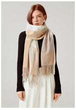 Load image into Gallery viewer, Luxury Fashion Autumn Winter Soft Warm Scarf Plaid Colorful Hijabs Cashmere Scarves Warm Soft Bandana Women's Lightweight Scarves Elegant Echarpe Escharpe Soft Wool Elegant Tassel For Women