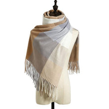 Load image into Gallery viewer, Luxury Fashion Autumn Winter Soft Warm Scarf Plaid Colorful Hijabs Cashmere Scarves Warm Soft Bandana Women's Lightweight Scarves Elegant Echarpe Escharpe Soft Wool Elegant Tassel For Women