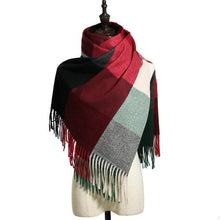 Load image into Gallery viewer, Luxury Fashion Autumn Winter Soft Warm Scarf Plaid Colorful Hijabs Cashmere Scarves Warm Soft Bandana Women's Lightweight Scarves Elegant Echarpe Escharpe Soft Wool Elegant Tassel For Women