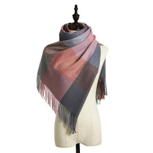Load image into Gallery viewer, Luxury Fashion Autumn Winter Soft Warm Scarf Plaid Colorful Hijabs Cashmere Scarves Warm Soft Bandana Women's Lightweight Scarves Elegant Echarpe Escharpe Soft Wool Elegant Tassel For Women
