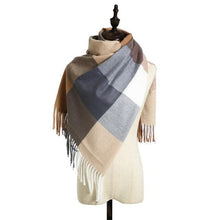 Load image into Gallery viewer, Luxury Fashion Autumn Winter Soft Warm Scarf Plaid Colorful Hijabs Cashmere Scarves Warm Soft Bandana Women's Lightweight Scarves Elegant Echarpe Escharpe Soft Wool Elegant Tassel For Women