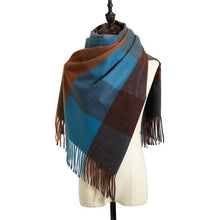 Load image into Gallery viewer, Luxury Fashion Autumn Winter Soft Warm Scarf Plaid Colorful Hijabs Cashmere Scarves Warm Soft Bandana Women's Lightweight Scarves Elegant Echarpe Escharpe Soft Wool Elegant Tassel For Women