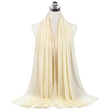 Load image into Gallery viewer, Luxury Fashion Long Soft Solid Chiffon Scarf Head Wrap Echarpe Shawl Lightweight Headscarf Instant Ready To Wear Elegant Hijab Scarf Wrap Muslim Shawl Islamic Hijabs Arab Wrap Head Scarves For Women