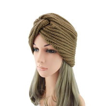 Load image into Gallery viewer, Luxury Fashion Ready To Wear Soft Cashmere Muslim Inner Hijab Caps Turban Cashmere Cross Elegant Wrap Head Hat Wool Lightweight Knitting Hijab Bonnet Cap For Women