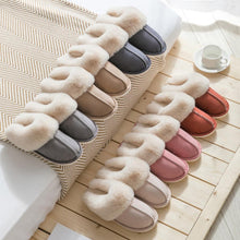 Load image into Gallery viewer, Luxury Faux Suede Home Women Full Fur Slippers Winter Warm Plush Bedroom Non-Slip Couples Shoes Indoor Furry Slippers Memory Foam Fluffy Soft Warm Slip On House Slippers Anti-Skid Cozy Plush For Indoor Outdoor