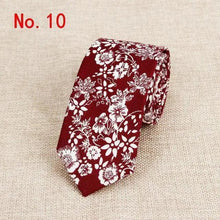 Load image into Gallery viewer, Luxury Flower Handmade Cotton Ties For Men Classic Colorful Printed Floral Designs Necktie For Wedding