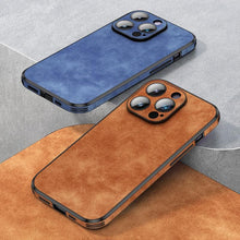 Load image into Gallery viewer, Luxury Full Protection Bumper Shockproof Business Leather Phone Case For iPhone 14 13 12 11 Pro Max Plus Cover Slim Leather Luxury PU Flexible Bumper Non-Slip Grip Shockproof Full Body Protective Cover