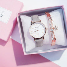 Load image into Gallery viewer, Luxury Girl Watch Student High School Small Fresh Watch Pink Cute Star Starry Sky Casual Leather Female Wrist Watch Leather Band Thin Minimalist Casual Simple Dress Watch