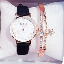 Load image into Gallery viewer, Luxury Girl Watch Student High School Small Fresh Watch Pink Cute Star Starry Sky Casual Leather Female Wrist Watch Leather Band Thin Minimalist Casual Simple Dress Watch