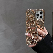 Load image into Gallery viewer, Luxury Glitter Rhinestones Wrist Bracelet Chain Case For iPhone 14 13 11 12 Pro Max X XR XS 7 8 Plus Detachable Metal Bracelet Luxury Chain Case for iPhone