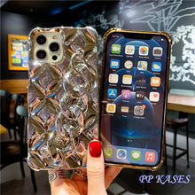 Load image into Gallery viewer, Luxury Gold Plating Electroplated Bracelet Cute Compatible with iPhone Diamond Case Luxury Sparkle Glitter Rhinestone Phone Case For iPhone 14 13 Promax 11 12 Pro Max Mini Xs Max XR 8 7 Plus Mirror Cover