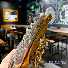 Load image into Gallery viewer, Luxury Gold Plating Electroplated Bracelet Cute Compatible with iPhone Diamond Case Luxury Sparkle Glitter Rhinestone Phone Case For iPhone 14 13 Promax 11 12 Pro Max Mini Xs Max XR 8 7 Plus Mirror Cover