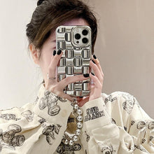 Load image into Gallery viewer, Luxury Gold Plating Electroplated Bracelet Cute Compatible with iPhone Diamond Case Luxury Sparkle Glitter Rhinestone Phone Case For iPhone 14 13 Promax 11 12 Pro Max Mini Xs Max XR 8 7 Plus Mirror Cover