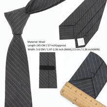 Load image into Gallery viewer, Luxury High Quality Black Grey Skinny Wool Tie For Men Business Meeting Necktie Fashionable Design Excellent Men Gift
