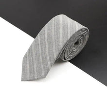 Load image into Gallery viewer, Luxury High Quality Black Grey Skinny Wool Tie For Men Business Meeting Necktie Fashionable Design Excellent Men Gift