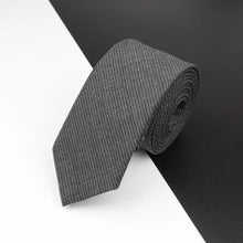 Load image into Gallery viewer, Luxury High Quality Black Grey Skinny Wool Tie For Men Business Meeting Necktie Fashionable Design Excellent Men Gift