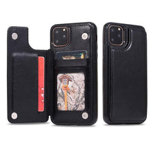 Load image into Gallery viewer, Luxury Leather Cover For iPhone 14 12 13 Mini 11 Pro XR XS Max 6 6s 7 8 Plus 5 5s Wallet Phone Card Slot Flip PU Leather Kickstand Card Slots Case Double Magnetic Clasp Durable Shockproof Cover For iPhone