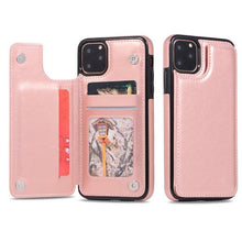 Load image into Gallery viewer, Luxury Leather Cover For iPhone 14 12 13 Mini 11 Pro XR XS Max 6 6s 7 8 Plus 5 5s Wallet Phone Card Slot Flip PU Leather Kickstand Card Slots Case Double Magnetic Clasp Durable Shockproof Cover For iPhone