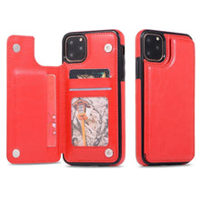 Load image into Gallery viewer, Luxury Leather Cover For iPhone 14 12 13 Mini 11 Pro XR XS Max 6 6s 7 8 Plus 5 5s Wallet Phone Card Slot Flip PU Leather Kickstand Card Slots Case Double Magnetic Clasp Durable Shockproof Cover For iPhone