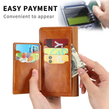 Load image into Gallery viewer, Luxury Leather Flip Wallet Case For iPhone 14 13 Pro MAX 11 12 Mini X XS XR Card Holder Stand Cover Shockproof PU Leather Wallet Card Holder Slots Cover Iphone Phone Case With Magnetic Buckle