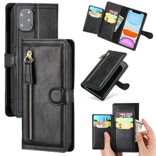 Load image into Gallery viewer, Luxury Leather Flip Wallet Case For iPhone 14 13 Pro MAX 11 12 Mini X XS XR Card Holder Stand Cover Shockproof PU Leather Wallet Card Holder Slots Cover Iphone Phone Case With Magnetic Buckle